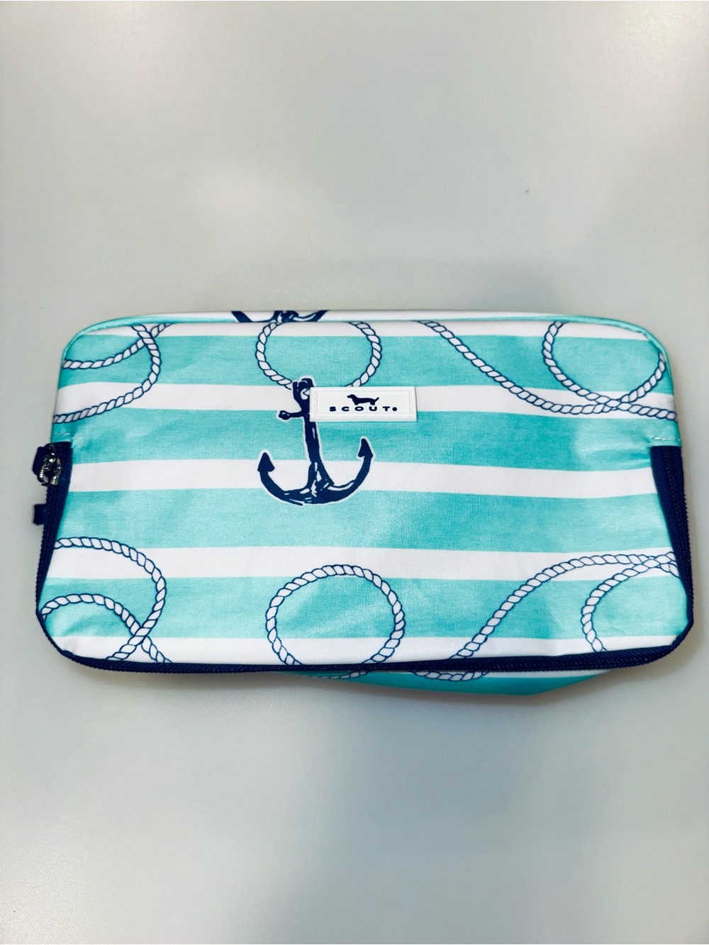 Scout Anchor Stripe Zip 3-Way Medium Toiletry Bag - Aqua & Navy